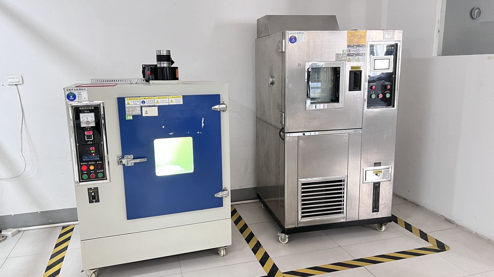 Aging test chambers used to run units before packing
